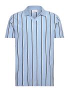 Striped Piqué Polo Shirt S/S Blue Lindbergh