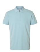 Slhfave Zip Ss Polo Noos Blue Selected Homme