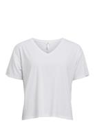 Objannie Re S/S V-Neck Top Noos White Object