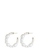 Posh Pearl Hoop Earring Gold Bud To Rose