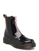 Bex Heart Zip Boot Y Black+Pale Pink Patent Lamper Black Dr. Martens