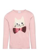 Top L S Placement Print Cat Wi Pink Lindex