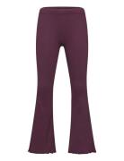 Leggings Flare Rib Solid Burgundy Lindex