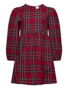 Dress L S Woven Check Red Lindex