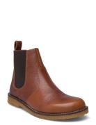 Booties - Flat - With Elastic Brown ANGULUS