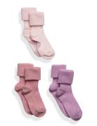 Cotton Rib Baby Socks - 3-Pack Pink Mp Denmark