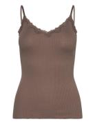 Rwbeatha Sl Regular Singlet Top Brown Rosemunde