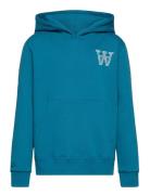 Izzy Junior Sleeve Print Hoodie Blue WOOD WOOD