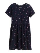 All Over Printed Rib Dress Navy Tom Tailor