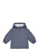 Hood Quilted Coat Navy Mango