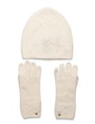 Cable-Knit Beanie & Glove Set Cream Lauren Ralph Lauren