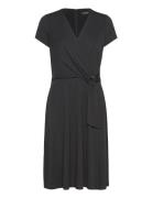 Surplice Jersey Dress Black Lauren Ralph Lauren