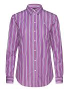 Classic Fit Striped Broadcloth Shirt Purple Lauren Ralph Lauren