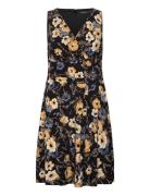 Floral Surplice Jersey Sleeveless Dress Black Lauren Ralph Lauren