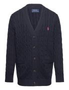 Cable-Knit Cotton V-Neck Cardigan Navy Ralph Lauren Kids