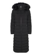 Faux-Fur-Trim Quilted Hooded Coat Black Lauren Ralph Lauren