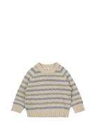 O-Neck Pin Knit Sweater Beige Petit Piao