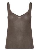 Lurex Knitted Top Brown Mango