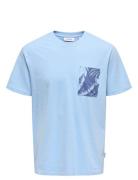 Onsperry Life Reg Leaf Ss Pockettee Noos Blue ONLY & SONS