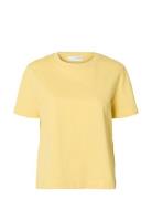 Slfessential Ss Boxy Tee Noos Yellow Selected Femme