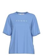 Slfvilja Ss Printed Tee W Noos Blue Selected Femme