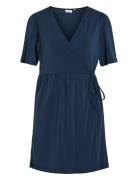 Vinayeli S/S Short Wrap Dress - Noos Navy Vila