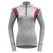 Devold Hiking Woman Half Zip Neck Greymelange/Beetroot