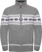 Gridarmor Men's Snøstjerne Full Zip Ullgenser Mid Grey Melange