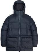 Rains Unisex Alta Long Puffer Cargo Jacket W3T4 Navy