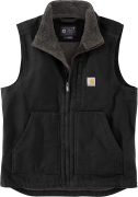 Carhartt Men's Washed Duck Lined Mock Neck Vest Black