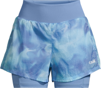 Casall Women's Breeze Printed Running Shorts Breeze Blue Shadow