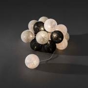 Slinga 16st garnbollar Svart/grå/vit LED (Flerfärgad)