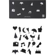 Design Letters Party Icons till Message Board (20 del) , Svart