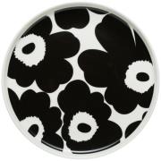 Marimekko Unikko tallrik, 20 cm, vit/svart