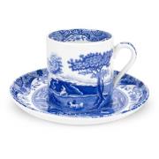 Spode Blue Italian Kaffekopp & Fat 9 cl