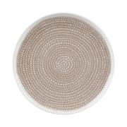 Marimekko OIVA Siirtolapuutarha tallrik 25 cm, vit/beige