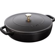 Staub Cocotte Chistera traktörgryta 28 cm 3,7 liter, svart