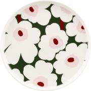 Marimekko Unikko tallrik 25 cm, röd/brun