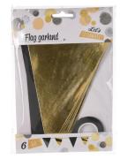 Excellent Houseware Flag Garland Gold Black 91 g