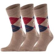 Burlington Strumpor 3P Edinburgh Wool Sock Ljusbrun Strl 40/46 Herr