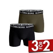 Björn Borg Kalsonger 2P Cotton Stretch Shorts 2112 Svart/Grön bomull S...