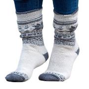 Trofe Knitted Patterned Wool Sock Strumpor Vit Strl 39/42 Dam