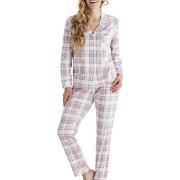 Damella Checked Cotton Pyjamas Rosa Mönstrad bomull Medium Dam