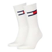 Tommy Men Uni TJ Flag Socks Strumpor 2P Vit Strl 39/42 Herr