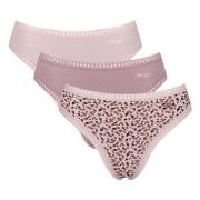 Sloggi Trosor 3P GO Crush High Leg Briefs Sand/rosa bomull Small Dam