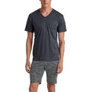 Calida Relax Swiss Edition Short Pyjama Antracit bomull Small Herr