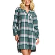 Damella Flannel Nightshirt Grön Mönstrad bomull Small Dam