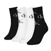 Calvin Klein Strumpor 4P Women Aop Socks Gift Box Svart/Vit One Size D...