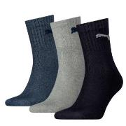 Puma Strumpor 3P Short Crew Unisex Socks Marin/Grå Strl 39/42