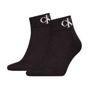 Calvin Klein Strumpor 2P Monogram Quarter Socks Svart Strl 39/42 Herr